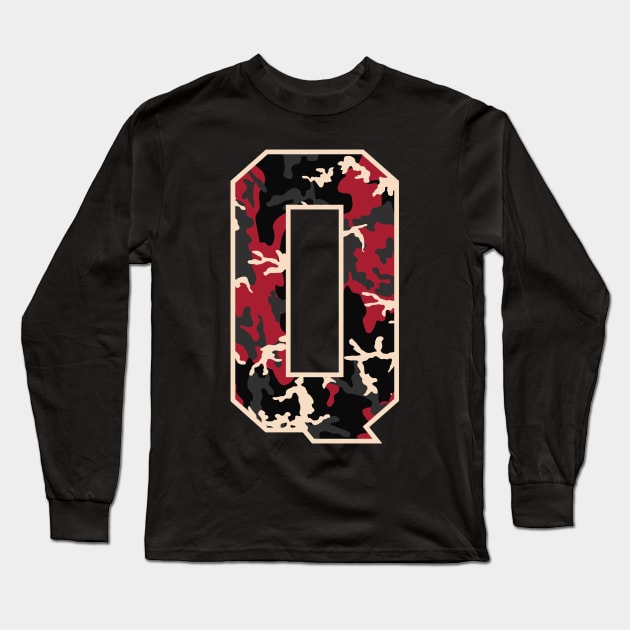 Initial Capital Letter Q Camo Alphabet Gift Women Men Kids Long Sleeve T-Shirt by teeleoshirts